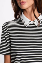 T-shirt manches courtes rayé blanc femme