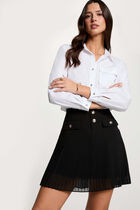 Pleated short skirt black women