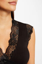 Vest top with wide straps and lace black women