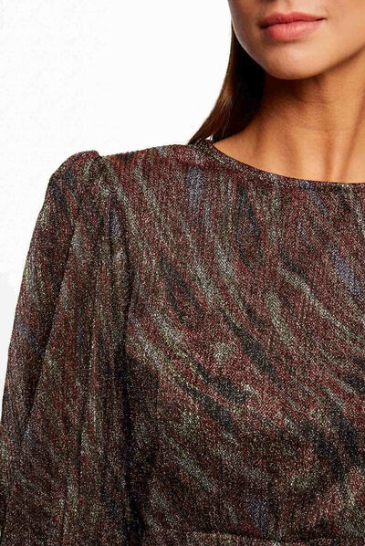 Printed 3/4-length sleeved t-shirt multico ladies'