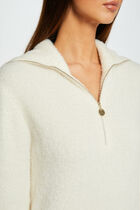 Straight jumper dress zipped-rollneck ivory women