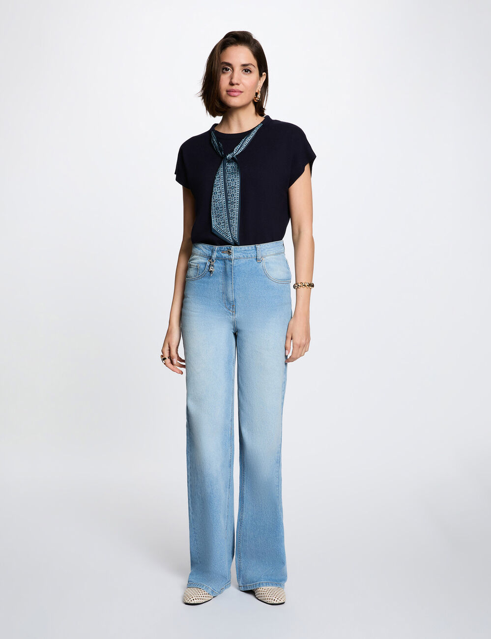 Sleeveless sweater navy blue women