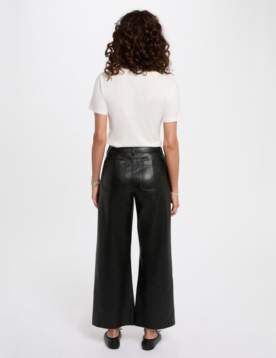 Cropped screen-printed t-shirt white women
