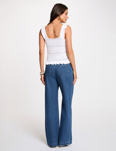 Fitted sweater with square neckline white women