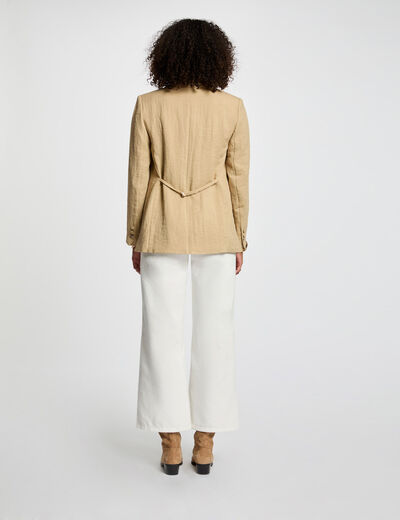 Loose short jacket beige women