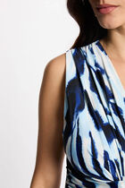 Short dress with V-neck multicolor women