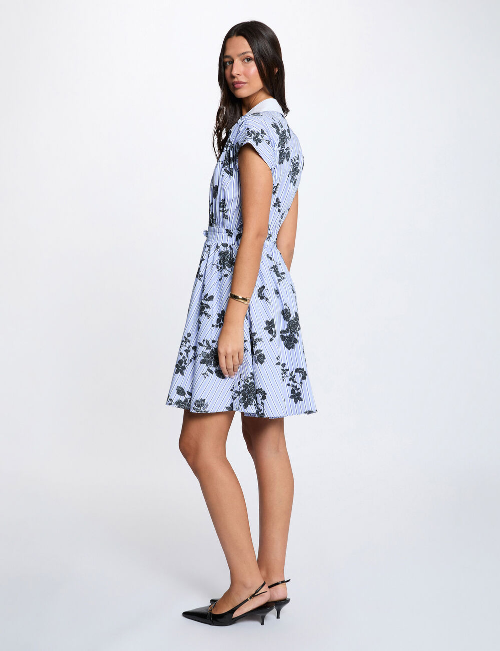 Sleeveless belted dress multicolor women