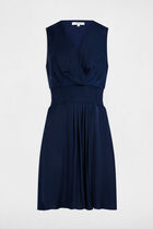 Mini loose straight dress petroleum blue women