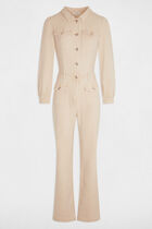 Denim jumpsuit light brown women