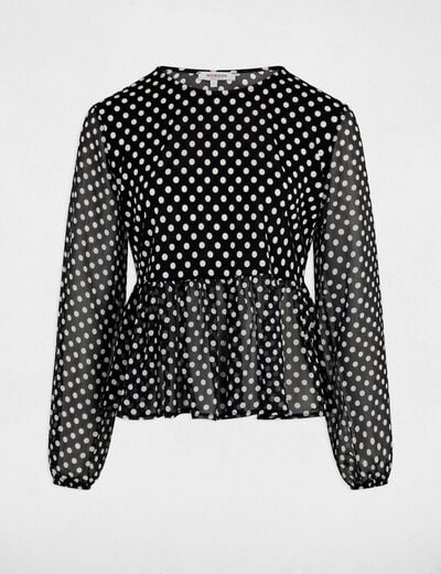 Round neck voile t-shirt black women