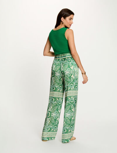High-waisted wide-leg trousers multicolor women