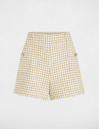 High waist tweed shorts multicolor women
