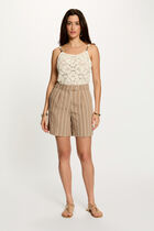 Fitted top with thin straps light beige women