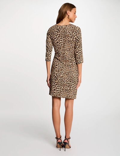 Printed fitted mini dress multicolor women