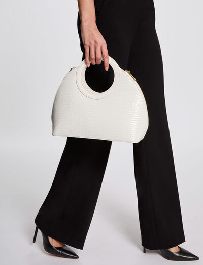 Handbag croc effect white women