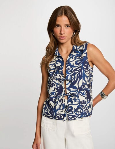 Printed sleeveless shirt multicolor women