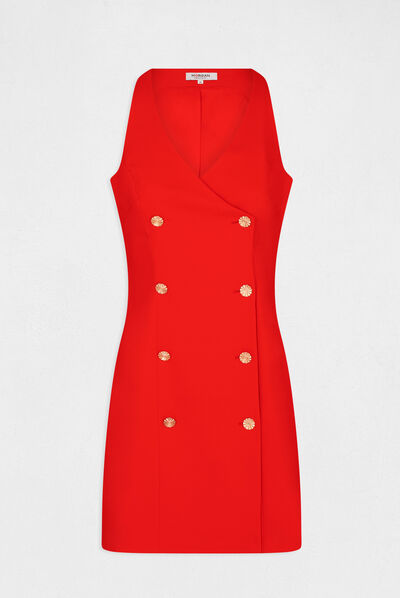 Sleeveless wrap dress red ladies'