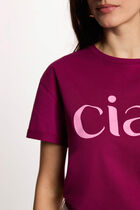 Round neck t-shirt plum women
