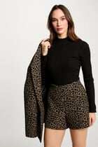 Straight shorts leopard print multicolor women