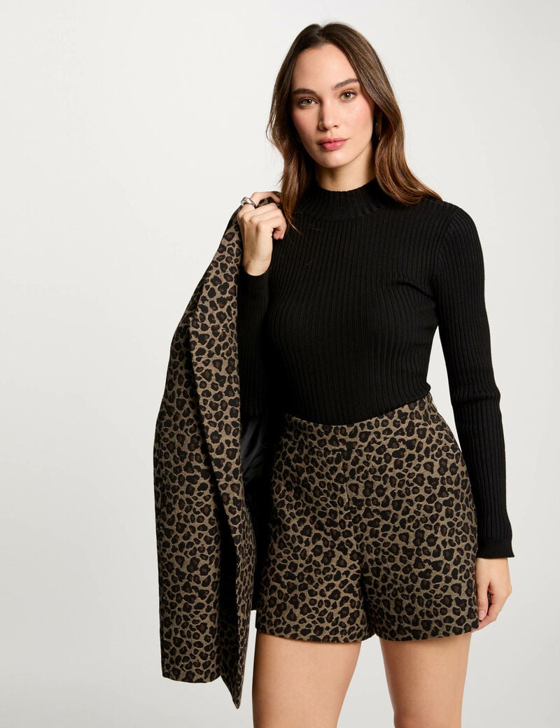 straight shorts leopard print multicolor women Straight shorts leopard print multicolor women