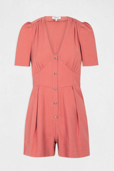 Fitted belted playsuit rust ladies'