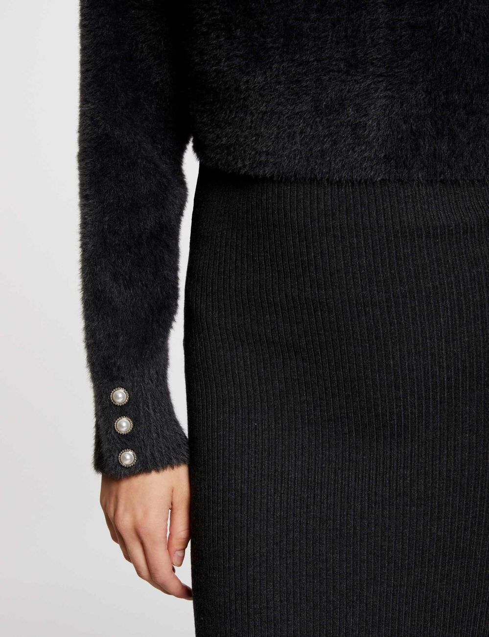 Midi 2 in 1 jumper dress dark grey women