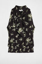 Sleeveless top with tie neck multicolor women