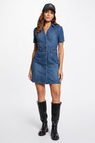 Robe courte ajustée en jean jean stone femme
