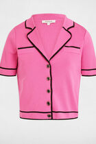 Cardigan short sleeves pink women