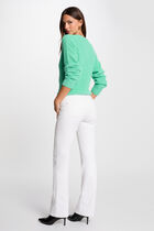 Long-sleeved cardigan openwork details mint green women