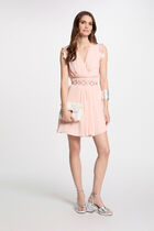 Loose mini dress light pink women