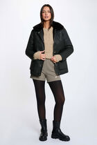 Reversible coated parka black women