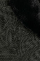 Cape avec détails imitation fourrure noir femme