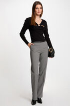 Printed fitted trousers multicolored women