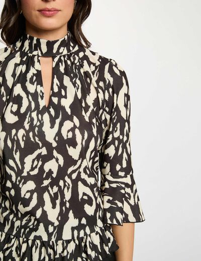 Long-sleeve high neck t-shirt white women