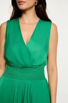Mini loose straight dress meadow green women