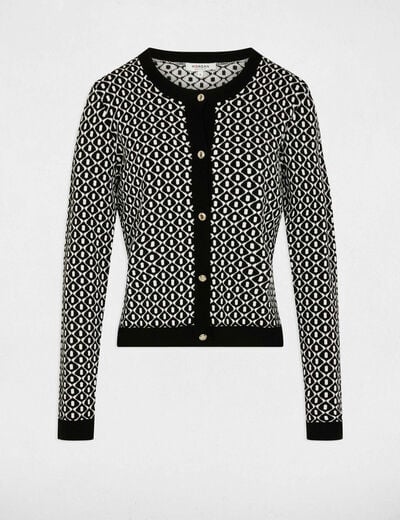 Cropped jacquard sweater black women