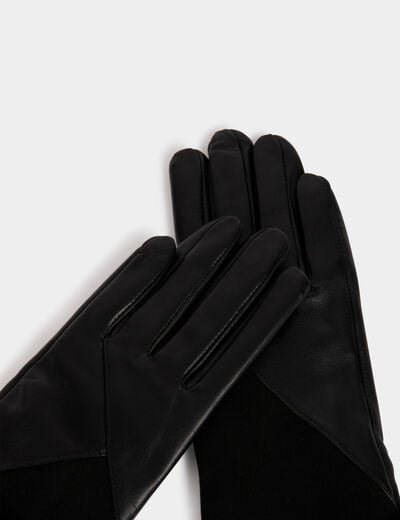 Two-tone gloves black women