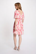 Robe cache-coeur manches volant&eacute;es multicolore femme