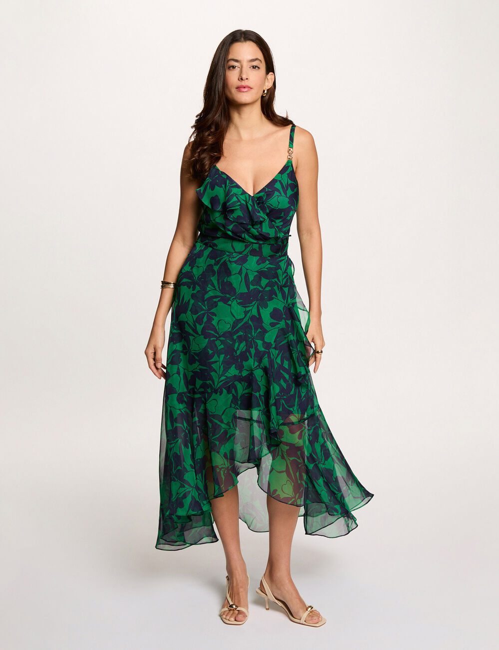 Midi wrap dress meadow green women