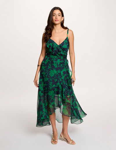 Midi wrap dress meadow green women