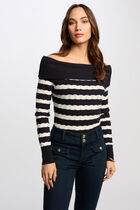 Jumper off the shoulder collar navy blue women