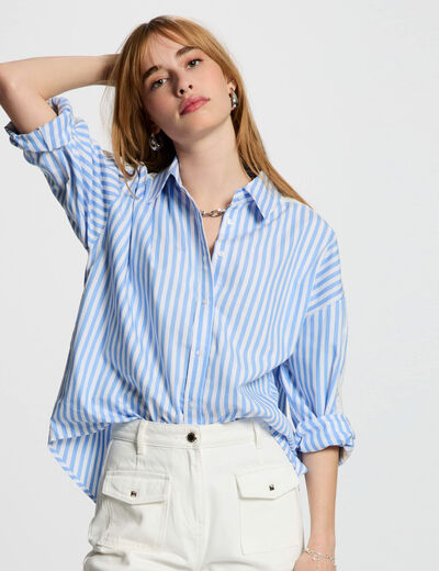Striped long-sleeved shirt multicolor women