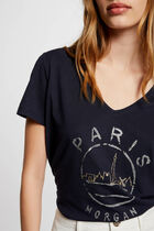 T-shirt with message navy women