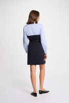 Short 2-in-1 effect dress navy blue women