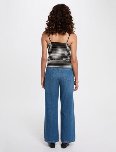 Cropped V-neck tank top black women