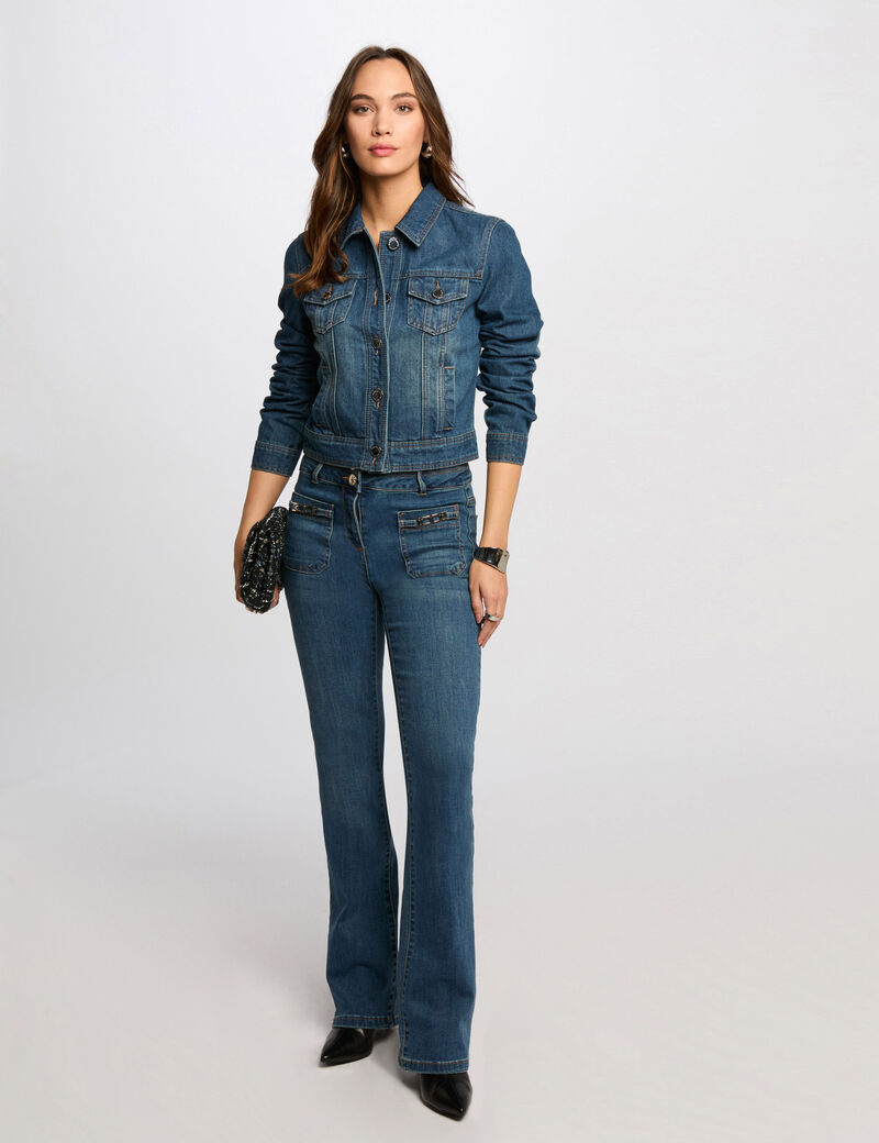 short denim jacket stone wash denim women Short denim jacket stone wash denim women