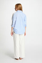 Chemise manches longues rayée multicolore femme