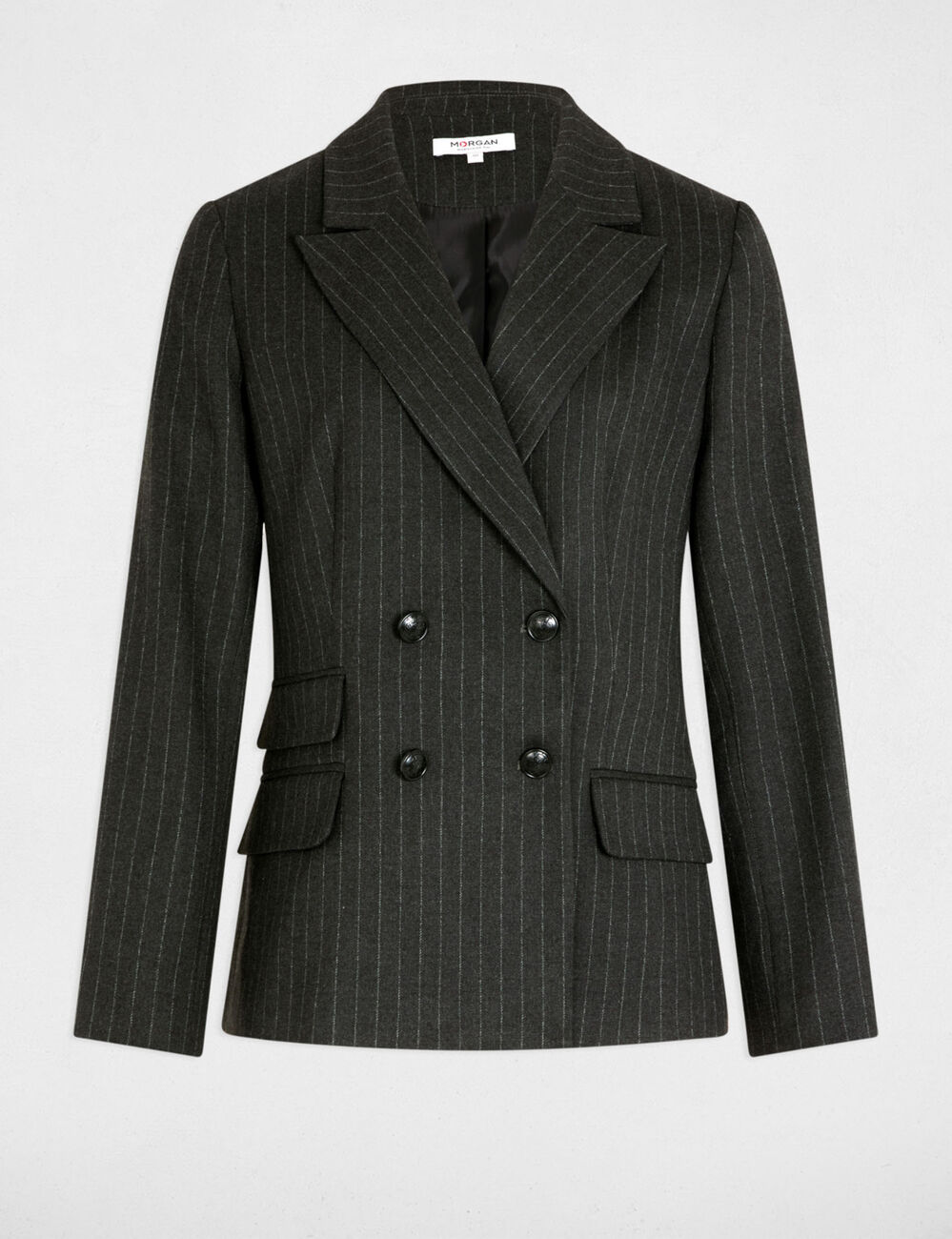 Blazer with stripes dark grey women