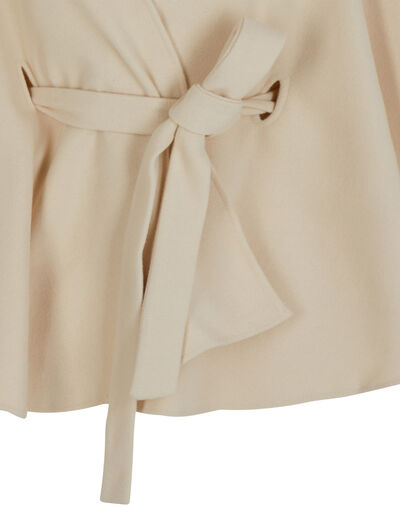 Belted cape ivory women